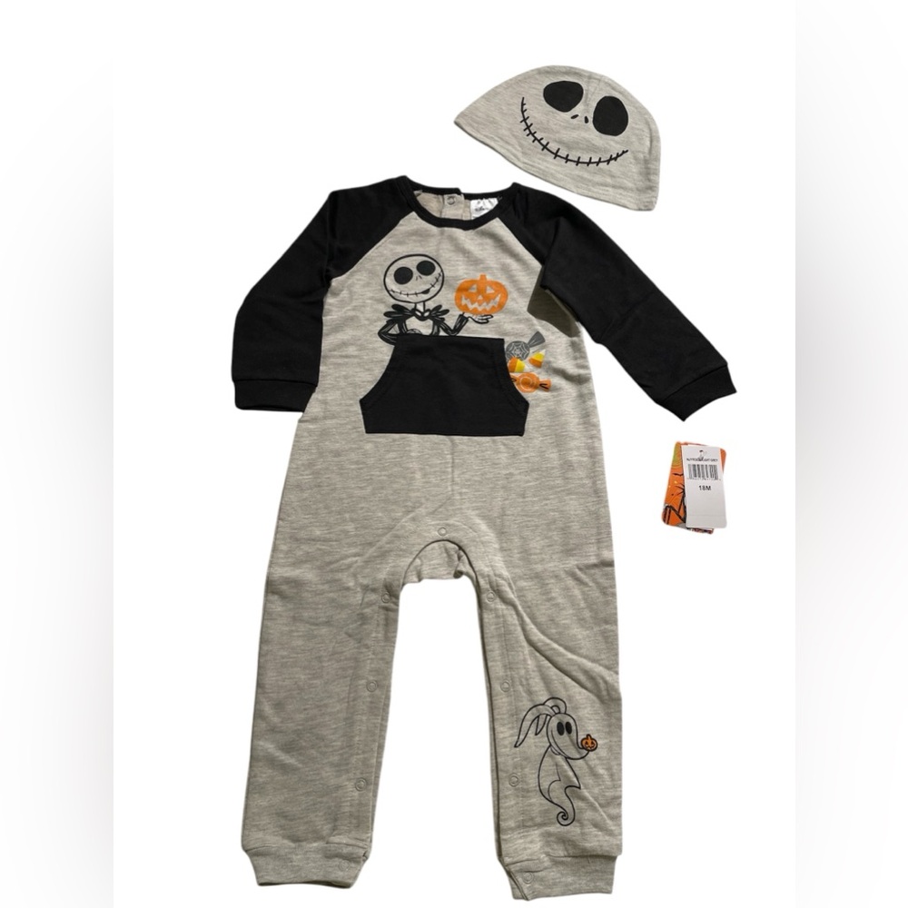 Disney Nightmare Before Christmas Coverall and Hat Set Size 18 months NWT